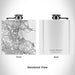 Rendered View of Corte Madera California Map Engraving on 6oz Stainless Steel Flask in White