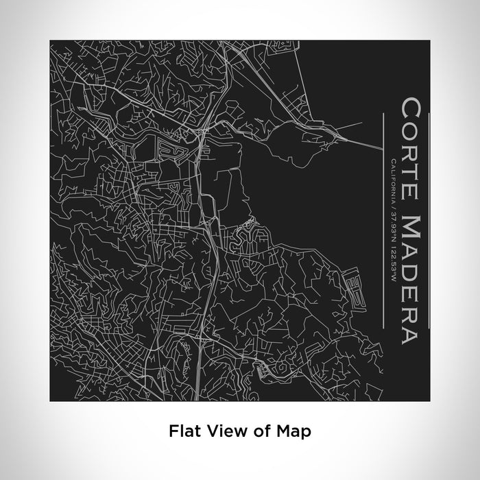 Corte Madera California Engraved Map Tumbler in Matte Black — JACE Maps
