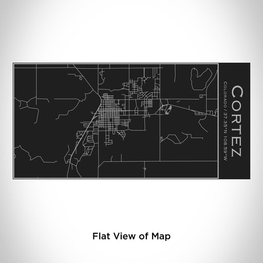 Rendered View of Cortez Colorado Map Engraving on 17oz Stainless Steel Insulated Cola Bottle in Black