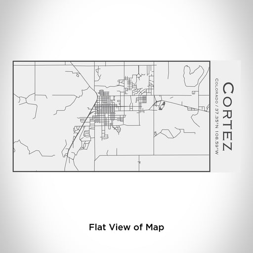 Rendered View of Cortez Colorado Map Engraving on 17oz Stainless Steel Insulated Cola Bottle in White