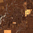 Cortez Colorado Map Print in Ember Style Zoomed In Close Up Showing Details