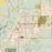 Cortez Colorado Map Print in Woodblock Style Zoomed In Close Up Showing Details