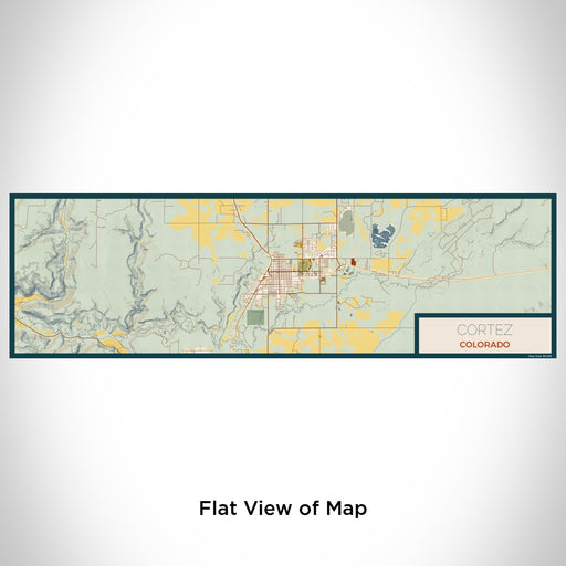 Flat View of Map Custom Cortez Colorado Map Enamel Mug in Woodblock