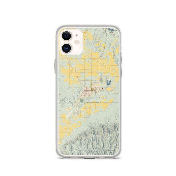 Custom iPhone 11 Cortez Colorado Map Phone Case in Woodblock