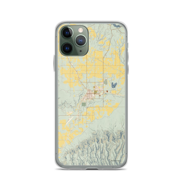 Custom iPhone 11 Pro Cortez Colorado Map Phone Case in Woodblock