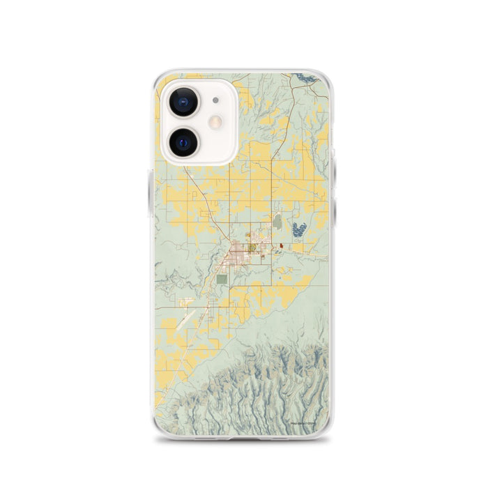 Custom iPhone 12 Cortez Colorado Map Phone Case in Woodblock