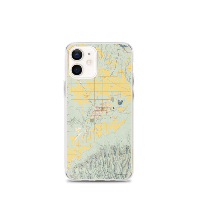 Custom iPhone 12 mini Cortez Colorado Map Phone Case in Woodblock