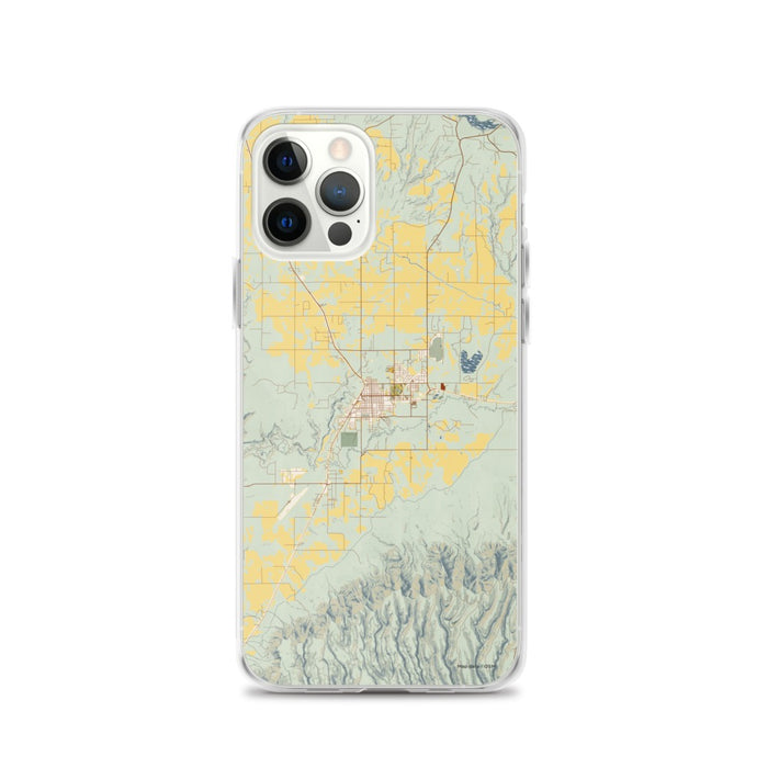 Custom iPhone 12 Pro Cortez Colorado Map Phone Case in Woodblock