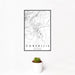 12x18 Corvallis Oregon Map Print Portrait Orientation in Classic Style With Small Cactus Plant in White Planter