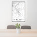 24x36 Corvallis Oregon Map Print Portrait Orientation in Classic Style Behind 2 Chairs Table and Potted Plant