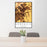 24x36 Corvallis Oregon Map Print Portrait Orientation in Ember Style Behind 2 Chairs Table and Potted Plant