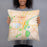 Person holding 18x18 Custom Corvallis Oregon Map Throw Pillow in Watercolor
