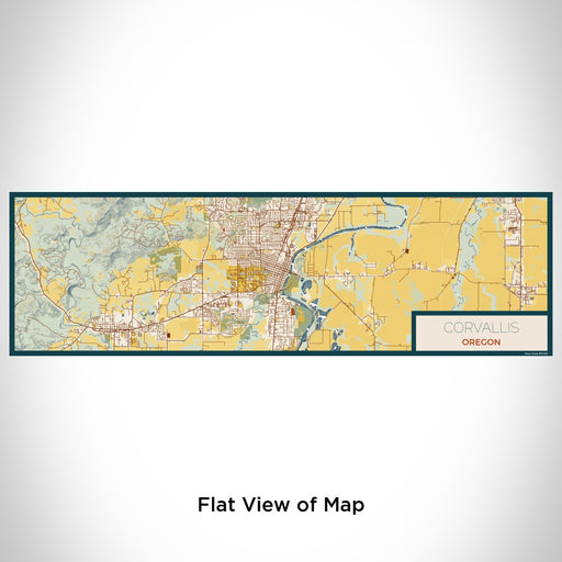 Flat View of Map Custom Corvallis Oregon Map Enamel Mug in Woodblock