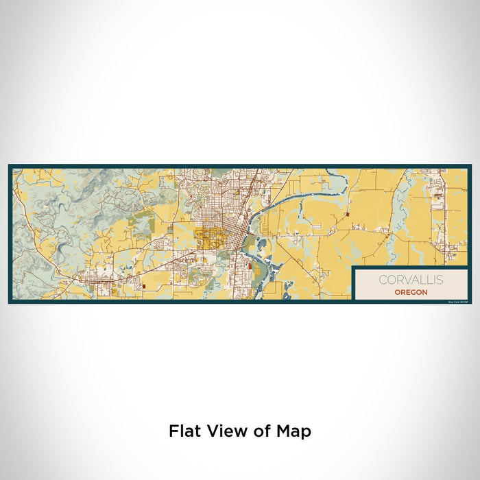Flat View of Map Custom Corvallis Oregon Map Enamel Mug in Woodblock