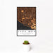 12x18 Costa Mesa California Map Print Portrait Orientation in Ember Style With Small Cactus Plant in White Planter