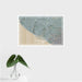 16x24 Costa Mesa California Map Print Landscape Orientation in Afternoon Style With Tropical Plant Leaves in Water