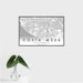 16x24 Costa Mesa California Map Print Landscape Orientation in Classic Style With Tropical Plant Leaves in Water