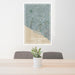 24x36 Costa Mesa California Map Print Portrait Orientation in Afternoon Style Behind 2 Chairs Table and Potted Plant