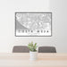 24x36 Costa Mesa California Map Print Lanscape Orientation in Classic Style Behind 2 Chairs Table and Potted Plant