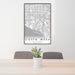 24x36 Costa Mesa California Map Print Portrait Orientation in Classic Style Behind 2 Chairs Table and Potted Plant