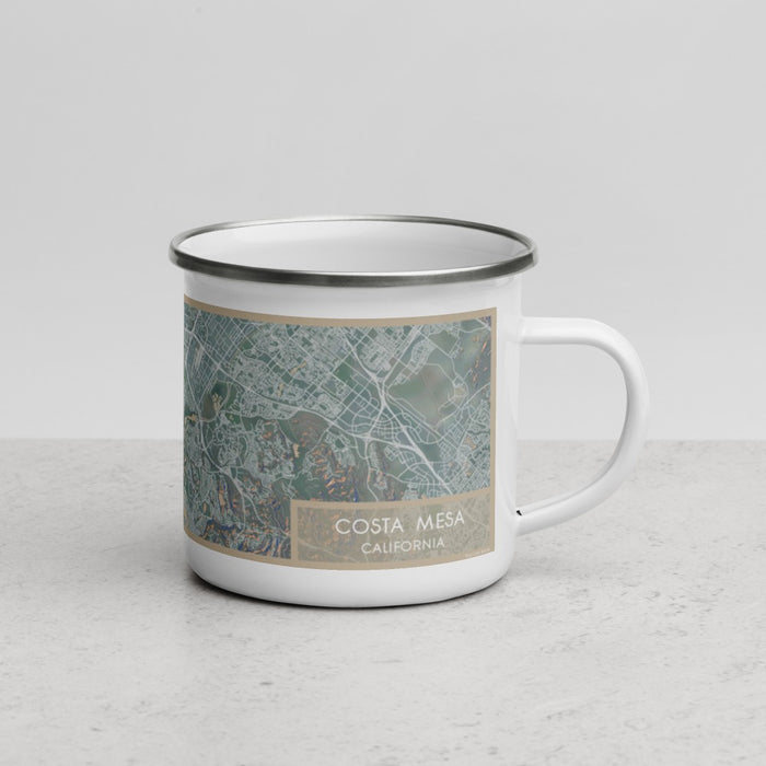 Right View Custom Costa Mesa California Map Enamel Mug in Afternoon