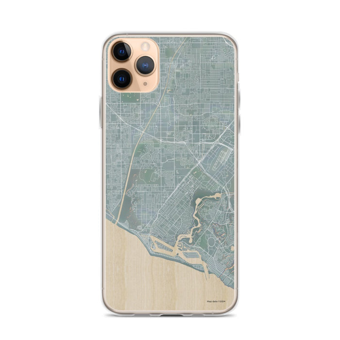 Custom iPhone 11 Pro Max Costa Mesa California Map Phone Case in Afternoon