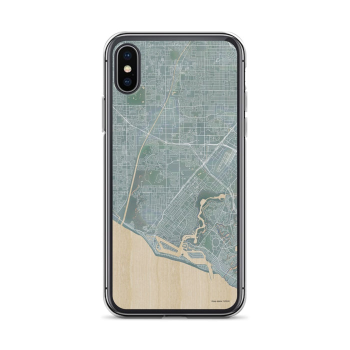Custom iPhone X/XS Costa Mesa California Map Phone Case in Afternoon