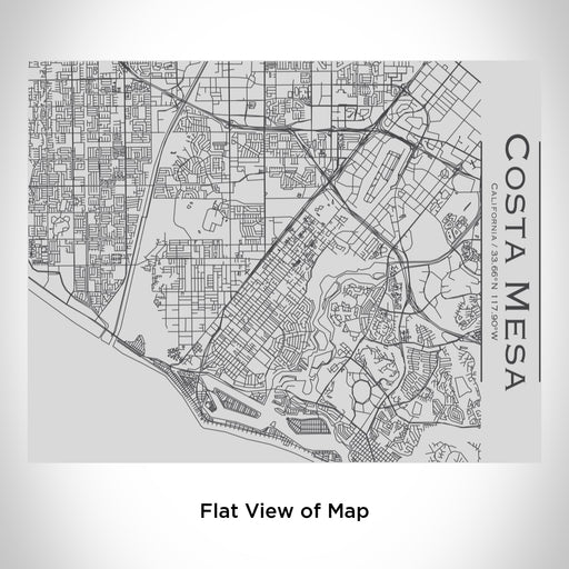 Rendered View of Costa Mesa California Map Engraving on 20oz Stainless Steel Insulated Bottle with Bamboo Top