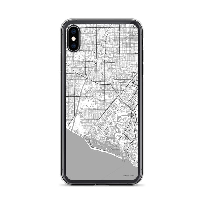 Custom iPhone XS Max Costa Mesa California Map Phone Case in Classic