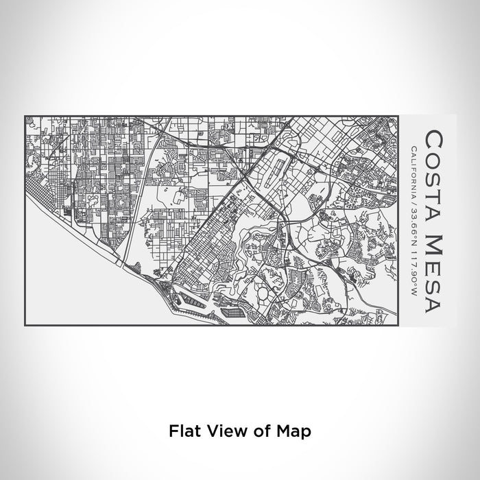 Rendered View of Costa Mesa California Map Engraving on 17oz Stainless Steel Insulated Cola Bottle in White