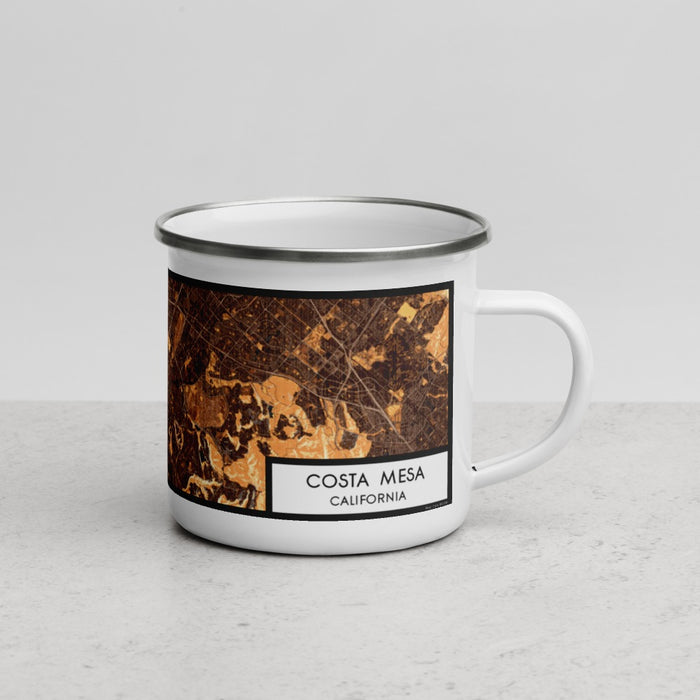 Right View Custom Costa Mesa California Map Enamel Mug in Ember