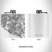 Rendered View of Costa Mesa California Map Engraving on 6oz Stainless Steel Flask in White