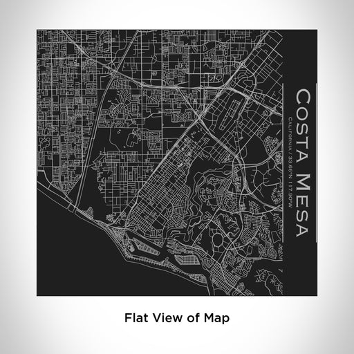 Rendered View of Costa Mesa California Map Engraving on 17oz Stainless Steel Insulated Tumbler in Black