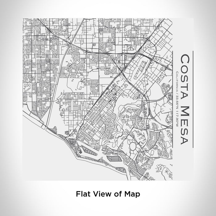 Rendered View of Costa Mesa California Map Engraving on 17oz Stainless Steel Insulated Tumbler in White
