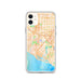 Custom iPhone 11 Costa Mesa California Map Phone Case in Watercolor
