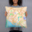 Person holding 18x18 Custom Costa Mesa California Map Throw Pillow in Watercolor
