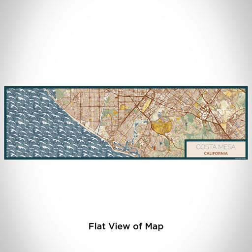 Flat View of Map Custom Costa Mesa California Map Enamel Mug in Woodblock