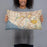 Person holding 20x12 Custom Costa Mesa California Map Throw Pillow in Woodblock