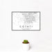 12x18 Cotati California Map Print Landscape Orientation in Classic Style With Small Cactus Plant in White Planter