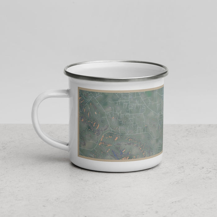 Left View Custom Cotati California Map Enamel Mug in Afternoon