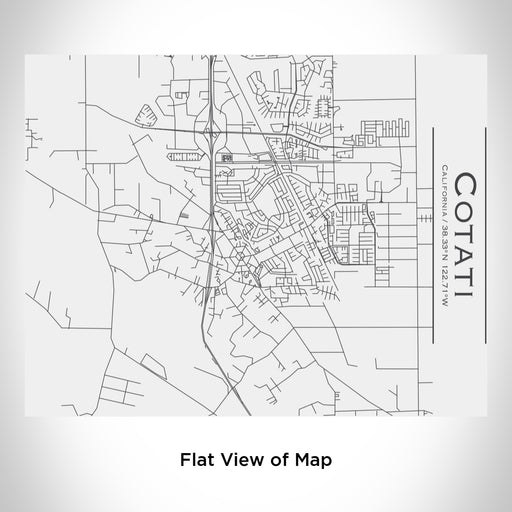 Rendered View of Cotati California Map Engraving on 20oz Stainless Steel Insulated Bottle with Bamboo Top in White