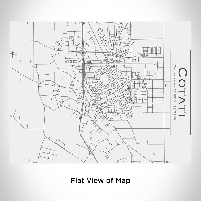 Rendered View of Cotati California Map Engraving on 20oz Stainless Steel Insulated Bottle with Bamboo Top in White