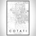 Cotati California Map Print Portrait Orientation in Classic Style With Shaded Background
