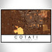 Cotati California Map Print Landscape Orientation in Ember Style With Shaded Background
