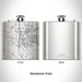 Rendered View of Cotati California Map Engraving on 6oz Stainless Steel Flask