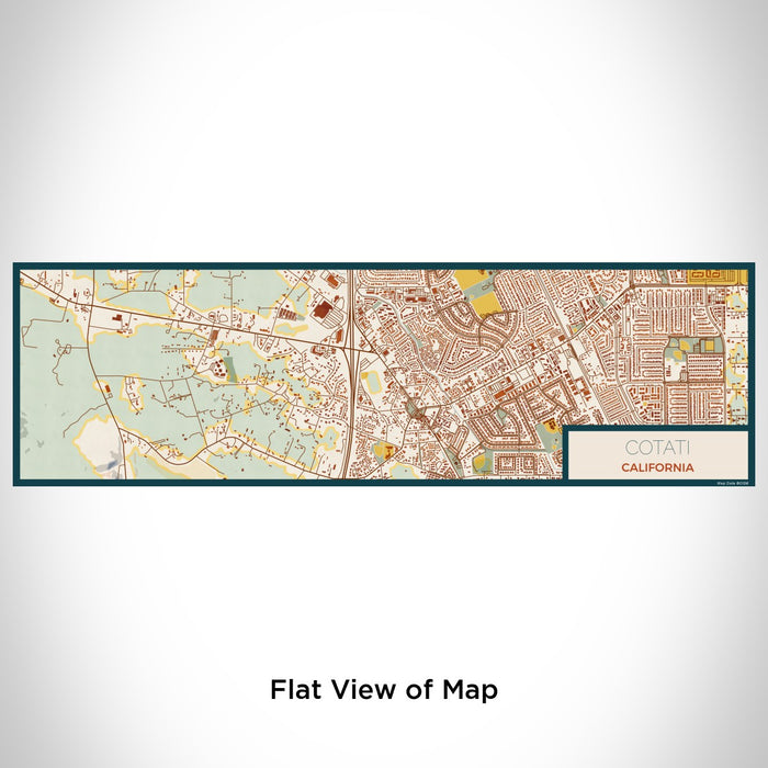 Flat View of Map Custom Cotati California Map Enamel Mug in Woodblock