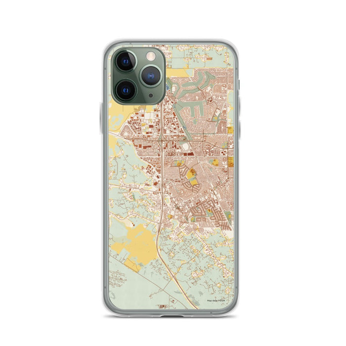 Custom iPhone 11 Pro Cotati California Map Phone Case in Woodblock