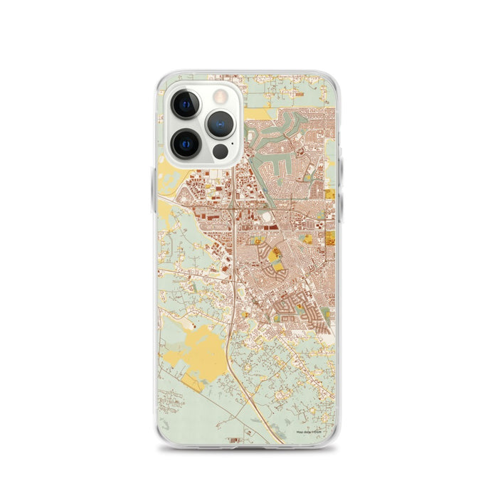 Custom iPhone 12 Pro Cotati California Map Phone Case in Woodblock