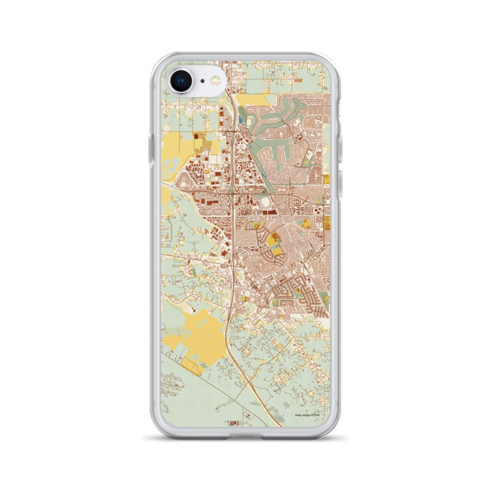 Custom iPhone SE Cotati California Map Phone Case in Woodblock