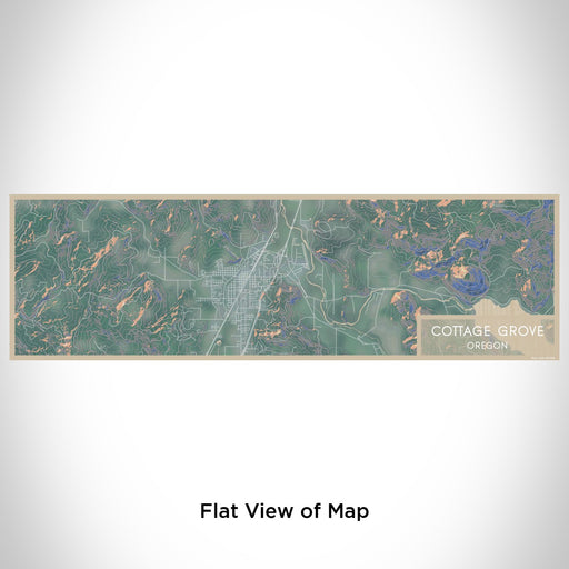 Flat View of Map Custom Cottage Grove Oregon Map Enamel Mug in Afternoon